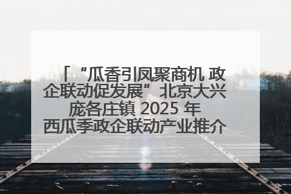 “瓜香引凤聚商机 政企联动促发展”北京大兴庞各庄镇 2025 年西瓜季政企联动产业推介活动圆满举行