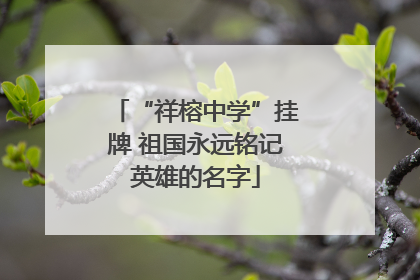 “祥榕中学”挂牌 祖国永远铭记英雄的名字