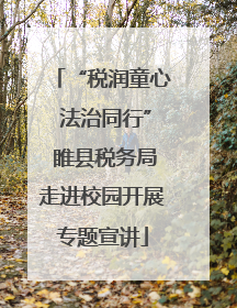 “税润童心 法治同行” 睢县税务局走进校园开展专题宣讲