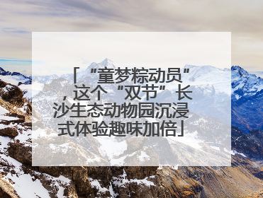 “童梦粽动员”，这个“双节”长沙生态动物园沉浸式体验趣味加倍