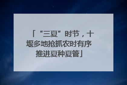“三夏”时节，十堰多地抢抓农时有序推进夏种夏管