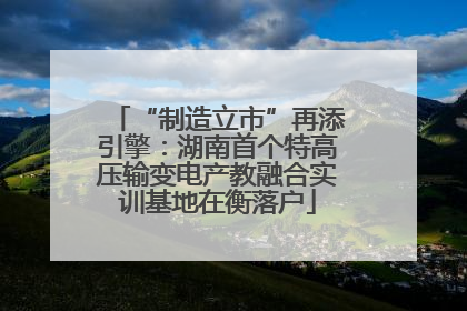 “制造立市”再添引擎：湖南首个特高压输变电产教融合实训基地在衡落户