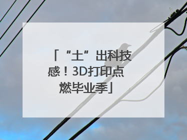 “土”出科技感！3D打印点燃毕业季