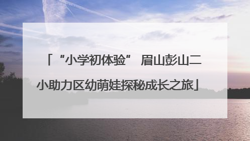“小学初体验” 眉山彭山二小助力区幼萌娃探秘成长之旅
