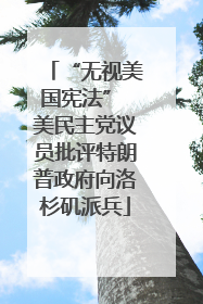 “无视美国宪法” 美民主党议员批评特朗普政府向洛杉矶派兵