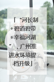 “河长制+碧道碧带+幸福河湖”，广州推进水环境提档升级