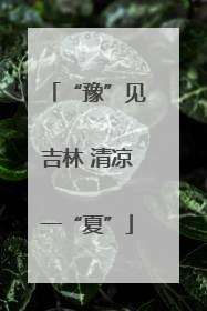 “豫”见吉林 清凉一“夏”