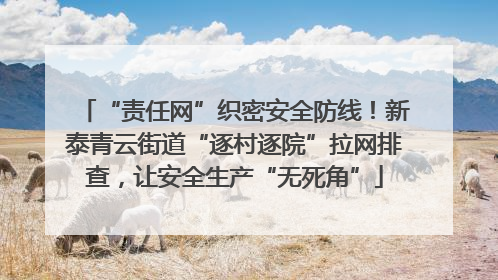 “责任网”织密安全防线！新泰青云街道“逐村逐院”拉网排查，让安全生产“无死角”