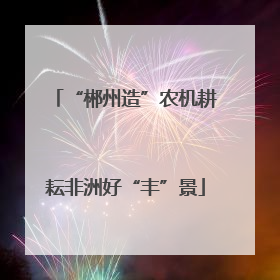 “郴州造”农机耕耘非洲好“丰”景