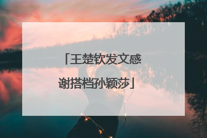 王楚钦发文感谢搭档孙颖莎