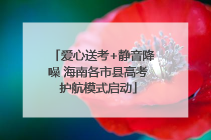 爱心送考+静音降噪 海南各市县高考护航模式启动