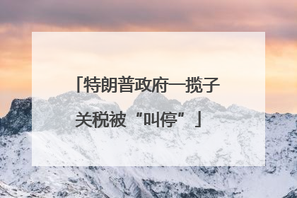 特朗普政府一揽子关税被“叫停”