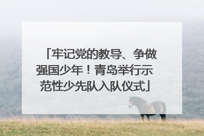 牢记党的教导、争做强国少年！青岛举行示范性少先队入队仪式