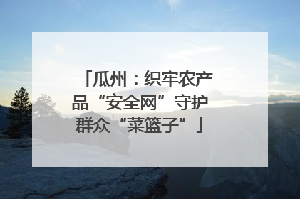 瓜州：织牢农产品“安全网”守护群众“菜篮子”