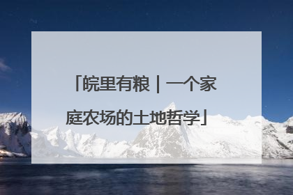 皖里有粮｜一个家庭农场的土地哲学