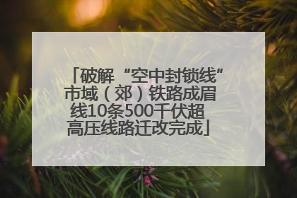 破解“空中封锁线” 市域（郊）铁路成眉线10条500千伏超高压线路迁改完成