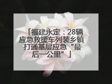福建永定：28辆应急救援车列装乡镇 打通基层应急“最后一公里”