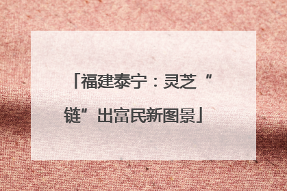 福建泰宁：灵芝“链”出富民新图景