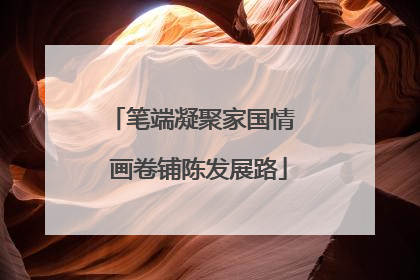 笔端凝聚家国情  画卷铺陈发展路