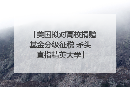 美国拟对高校捐赠基金分级征税 矛头直指精英大学