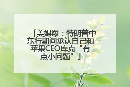 美媒爆：特朗普中东行期间承认自己和苹果CEO库克“有点小问题”