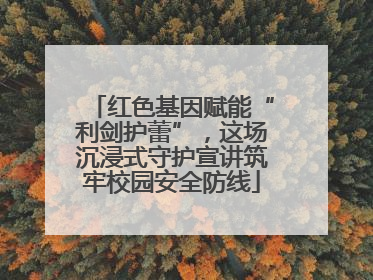 红色基因赋能“利剑护蕾”，这场沉浸式守护宣讲筑牢校园安全防线