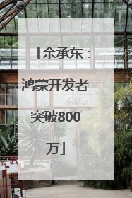 余承东：鸿蒙开发者突破800万