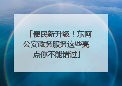便民新升级！东阿公安政务服务这些亮点你不能错过