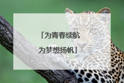 为青春续航 为梦想扬帆