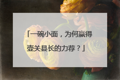一碗小面，为何赢得壶关县长的力荐？