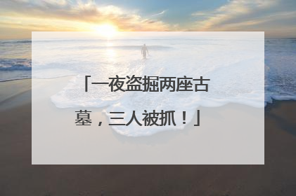一夜盗掘两座古墓，三人被抓！