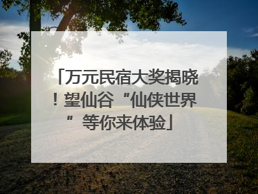 万元民宿大奖揭晓！望仙谷“仙侠世界”等你来体验