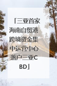 三亚首家海南自贸港跨境资金集中运营中心落户三亚CBD