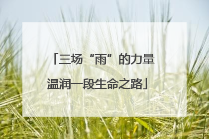 三场“雨”的力量温润一段生命之路