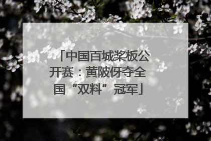 中国百城桨板公开赛：黄陂伢夺全国“双料”冠军