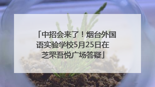 中招会来了！烟台外国语实验学校5月25日在芝罘吾悦广场答疑