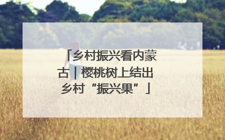 乡村振兴看内蒙古｜樱桃树上结出乡村“振兴果”