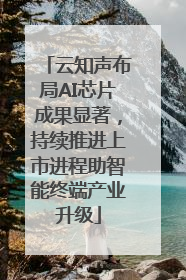云知声布局AI芯片成果显著，持续推进上市进程助智能终端产业升级