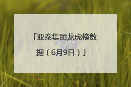 亚泰集团龙虎榜数据（6月9日）