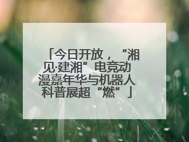 今日开放，“湘见·建湘”电竞动漫嘉年华与机器人科普展超“燃”