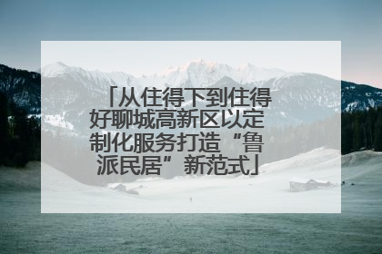 从住得下到住得好聊城高新区以定制化服务打造“鲁派民居”新范式