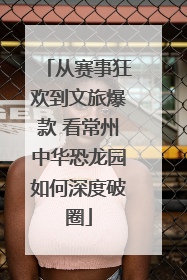 从赛事狂欢到文旅爆款 看常州中华恐龙园如何深度破圈