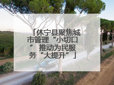 休宁县聚焦城市管理“小切口” 推动为民服务“大提升”