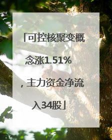 可控核聚变概念涨1.51%，主力资金净流入34股