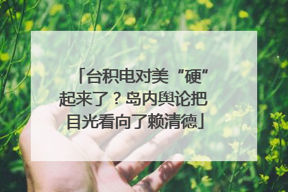 台积电对美“硬”起来了？岛内舆论把目光看向了赖清德