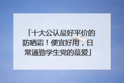 十大公认最好平价的防晒霜！便宜好用，日常通勤学生党的蕞爱