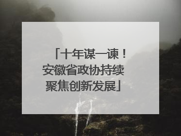 十年谋一谏！安徽省政协持续聚焦创新发展
