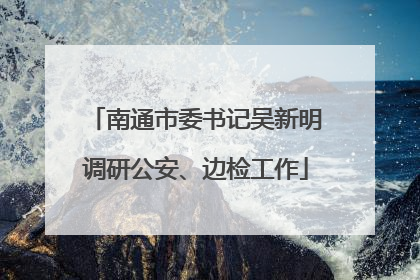 南通市委书记吴新明调研公安、边检工作