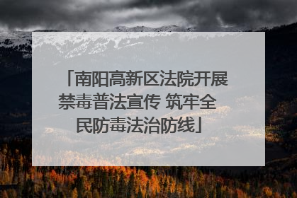 南阳高新区法院开展禁毒普法宣传 筑牢全民防毒法治防线