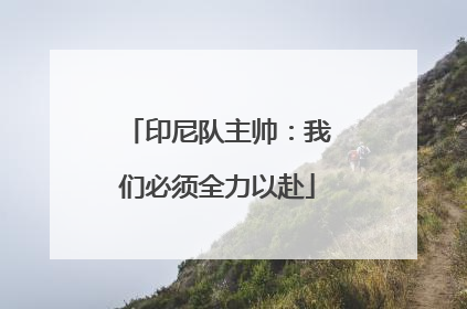 印尼队主帅：我们必须全力以赴